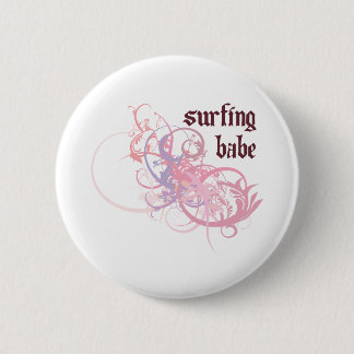 Surfing Babe 6 Cm Round Badge