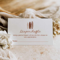 Surfing Baby Shower Diaper Game Ticket