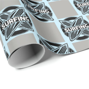 Surfing Badge Pattern Wrapping Paper