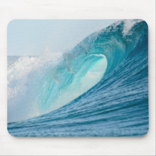 Surfing barrel wave breaking mousepad