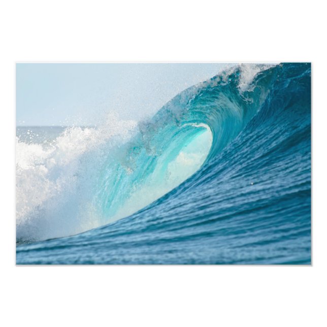 Surfing barrel wave breaking photo print (Front)