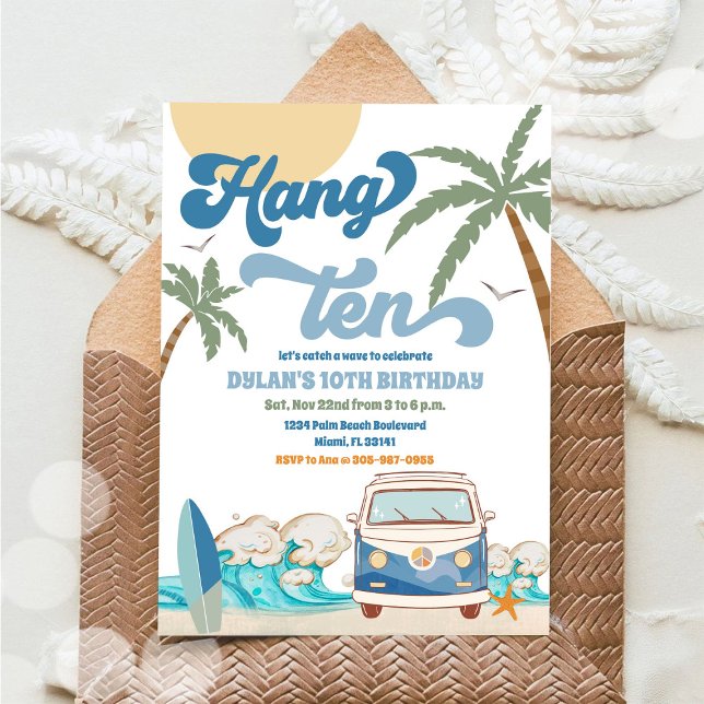 Surfing Beach Birthday Party Invitation (Creator Uploaded)