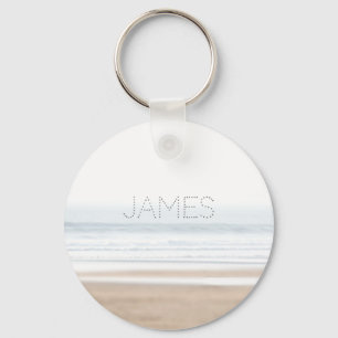 Surfing beach personalised key ring