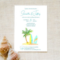 Surfing beach summer tropical wedding