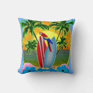 Surfing Beach Sunset Cushion