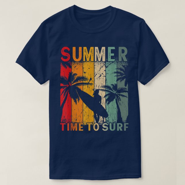 Surfing Beach Surfer Board Summer Time To Surf 203 T-Shirt (Design Front)