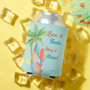 Surfing beach tropical seaside wedding favours can cooler