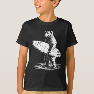 Surfing Bear Cool Beach Adventure Design T-Shirt