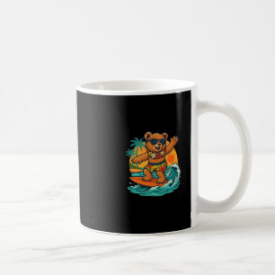 Surfing Bear In Summer Season For Surfboard Lovers Coffee Mug