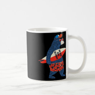 Surfing Bear On San Diego Beach California Summer Coffee Mug