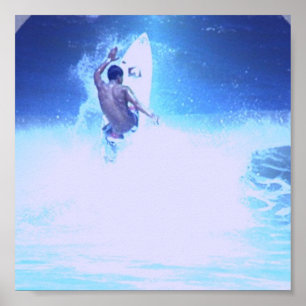 Surfing Big Waves Print