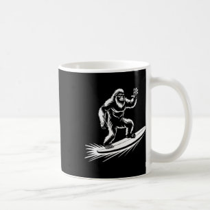 Surfing Bigfoot - Funny Hawaiian Sasquatch Surfer Coffee Mug