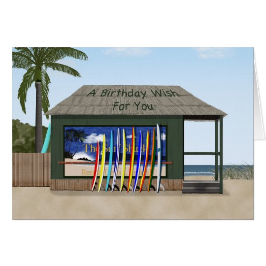 Surfing birthday card