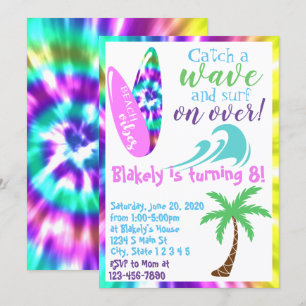 Surfing birthday invitation