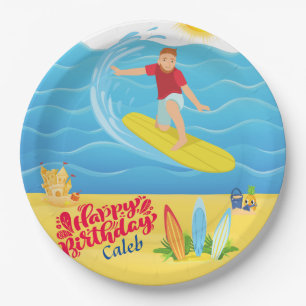 Surfing Birthday  Paper Plate
