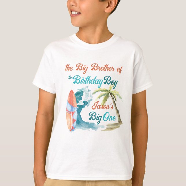 Surfing birthday the big one matching photoshoot T-Shirt (Front)