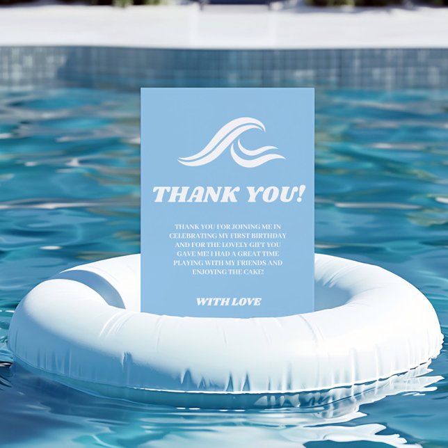 Surfing Birthday , The Big One Thank You Card (Creator Uploaded)