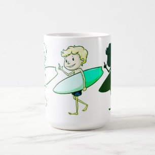 Surfing Boy Sketch Coffee Mug