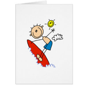 Surfing Boy Stick Figure