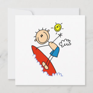Surfing Boy Stick Figure