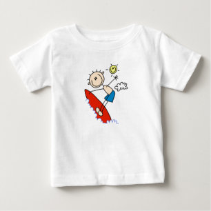 Surfing Boy Stick Figure Baby T-Shirt