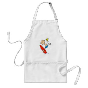 Surfing Boy Stick Figure Standard Apron