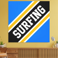 SURFING Bright Blue Black Slant Racing Stripes