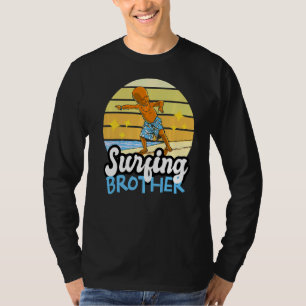 Surfing Brother On The Waves At The Beach For Sibl T-Shirt