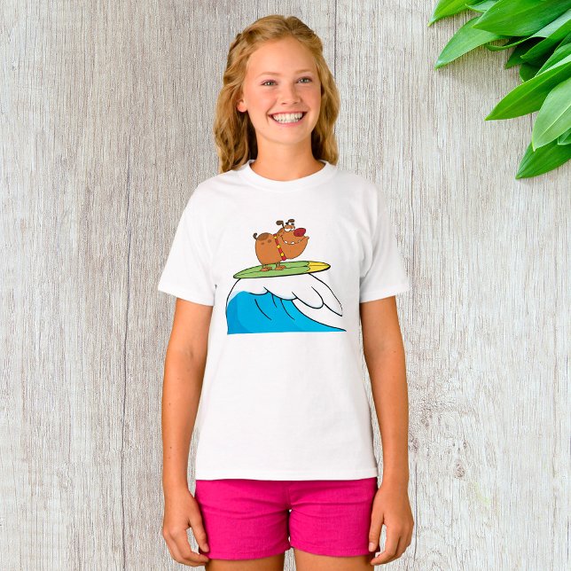 Surfing Bulldog Funny Dog T-Shirt (Creator Uploaded)
