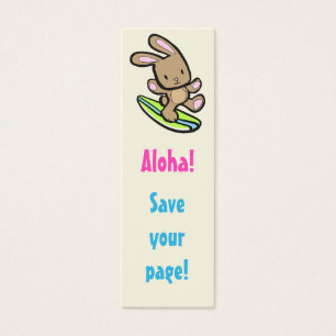 Surfing Bunny Skinny Bookmark