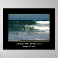 Surfing California Coast Design Poster