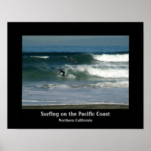 Surfing California Coast Design Poster