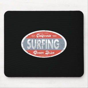 Surfing California Ocean 1985 Beach Summer Retro M Mouse Mat