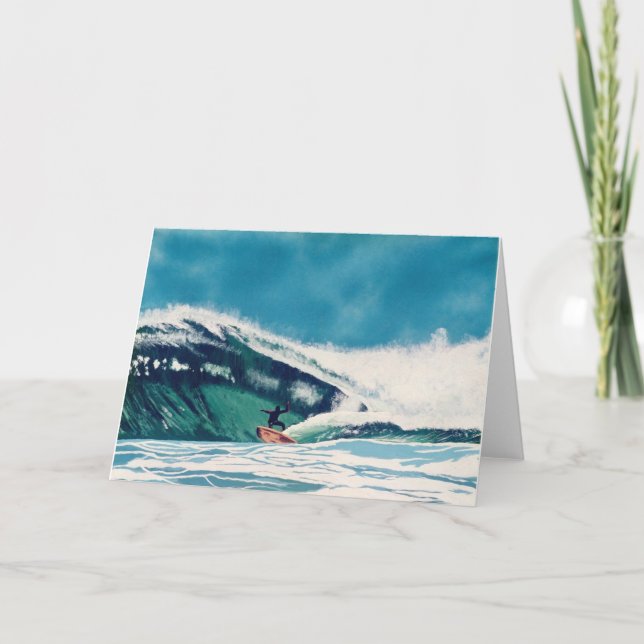 Surfing California Surfer Greeting Card Art (Front)