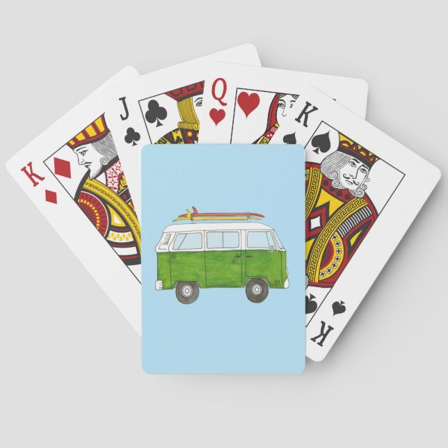 Surfing Campervan Playing Cards (Back)