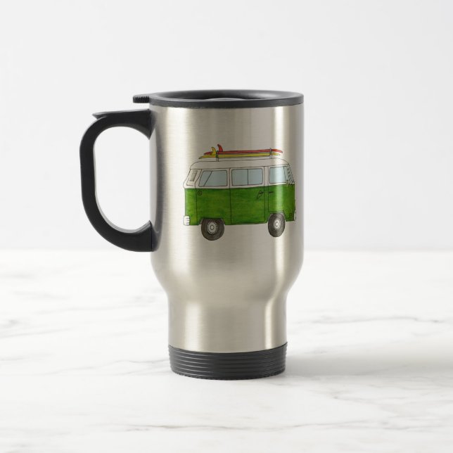 Surfing Campervan Travel Mug (Left)
