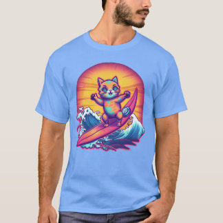 Surfing Cat girl T-Shirt