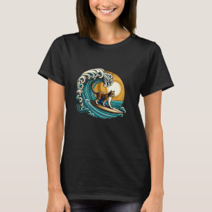Surfing Cat Lover Surfer Kitten Wave Beach Vibes O T-Shirt