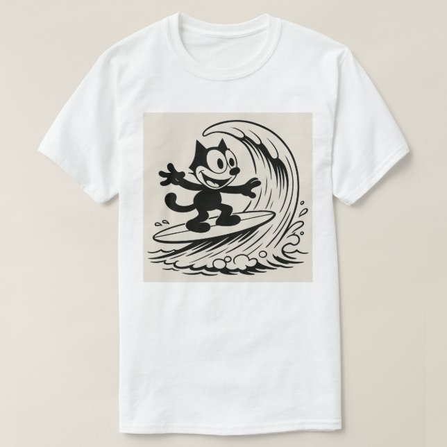 Surfing Cat T-Shirt (Design Front)