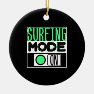 Surfing  ceramic tree decoration