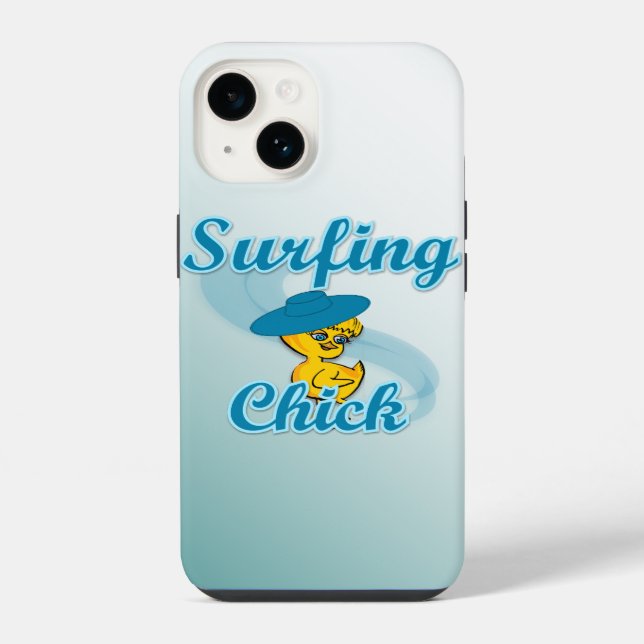 Surfing Chick #3 iPhone Case (Back)