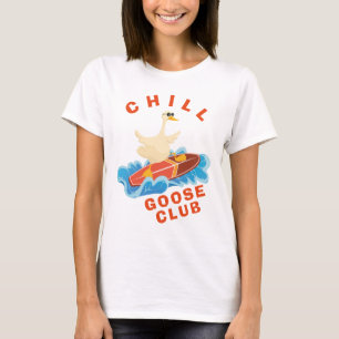 Surfing Chill Goose Club Funny Summer Beach T-Shirt