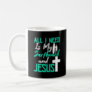 Surfing Christian Surfer Jesus Gift Surf Coffee Mug