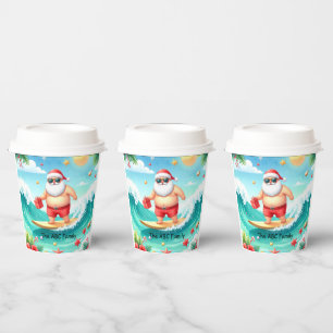 Surfing Christmas in July with SANTA CLAUS Paper Cups