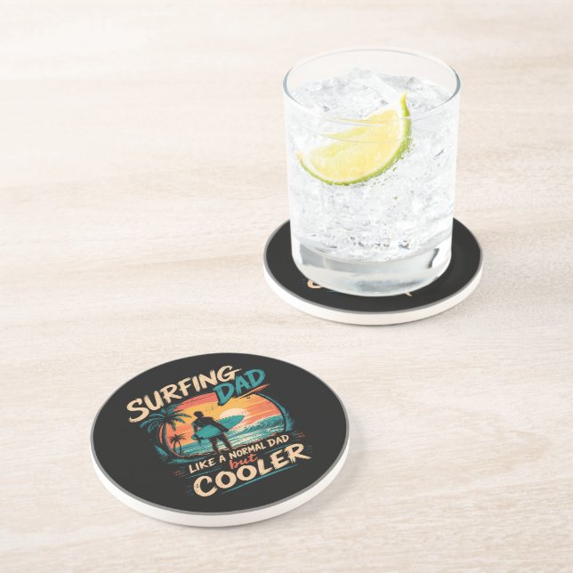 Surfing Dad Like A Normal Dad But Cooler Summer Coaster (Side)