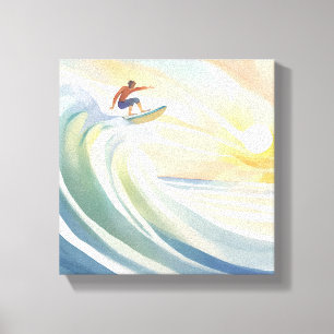 Surfing Days   Ocean Wave Surf Watercolor Canvas Print