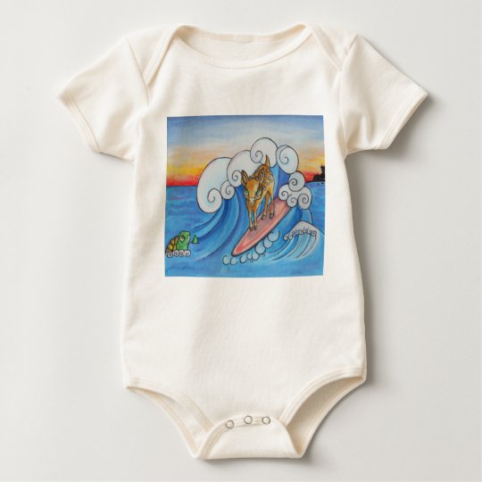 Surfing Deer Baby Jump Suit Baby Bodysuit