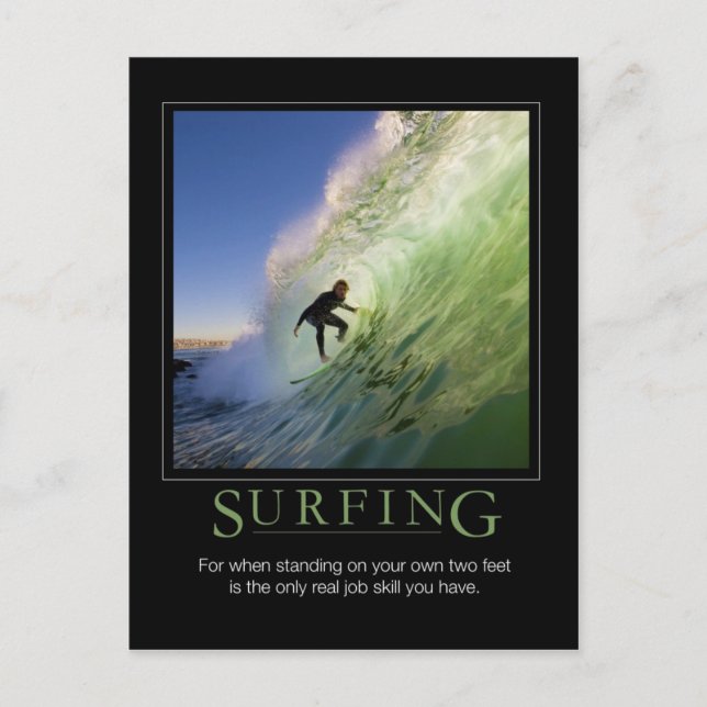 Surfing_Demotivational Poster Postcard (Front)
