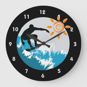 Surfing Design Wall Clock