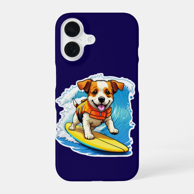 Surfing Dog iPhone Case (Back)